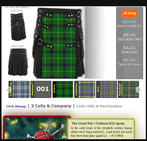 Steam-Gear® Tartan Kilt Apron. Men's Kilts and Apparel, Made to Measure